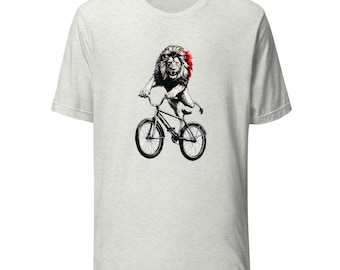 Unisex t-shirt "Lion on a bicycle"
