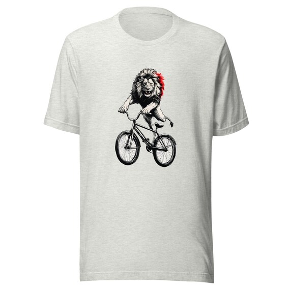 Unisex t-shirt "Lion on a bicycle"