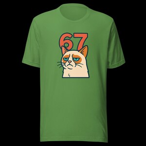 67 Sticker Style Grumpy Cat Shirt | Funny Unisex Tee