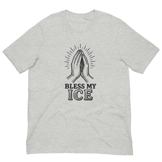 Bless Ice T-Shirt, Funny Praying Hands Meme Tee, Pope Ice Blessing Trend Shirt