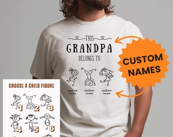 Personalized Grandpa, Grandma, Dad, or Mom Shirt | Custom Kids Name Tee