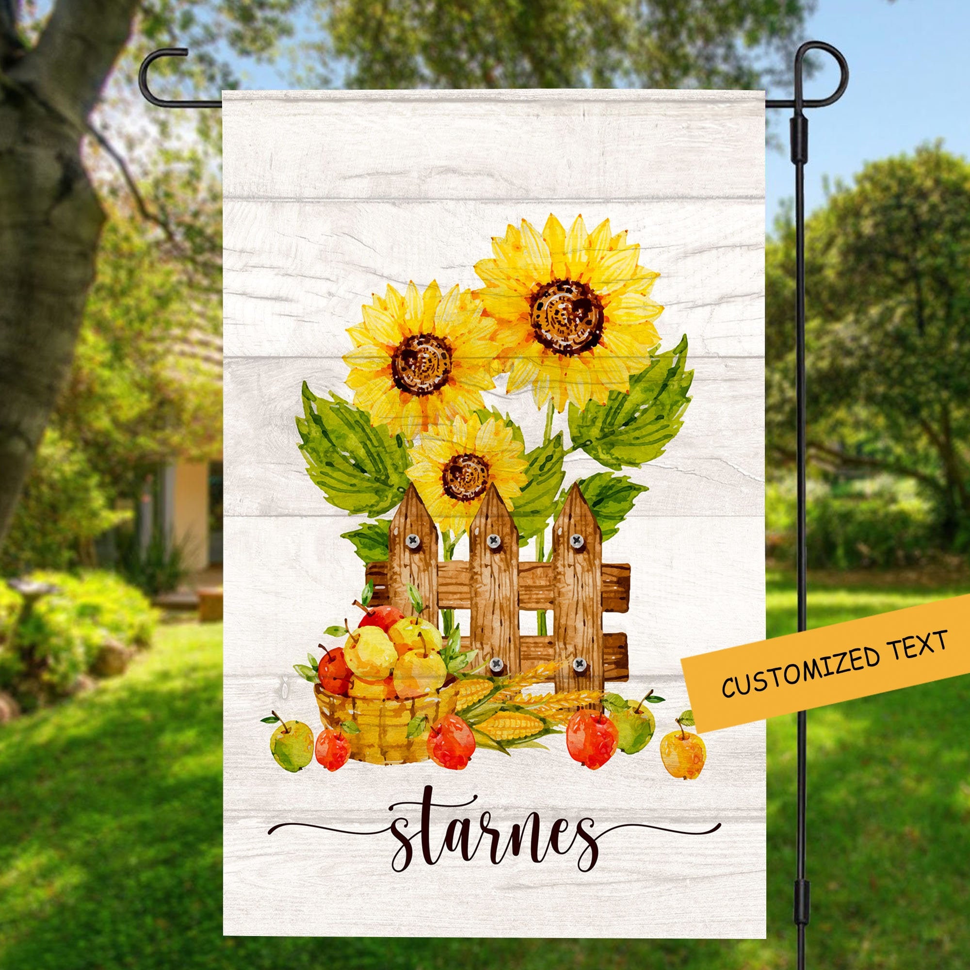 Personalisierte Sonnenblumen Garten flagge Willkommen Sommer | Etsy