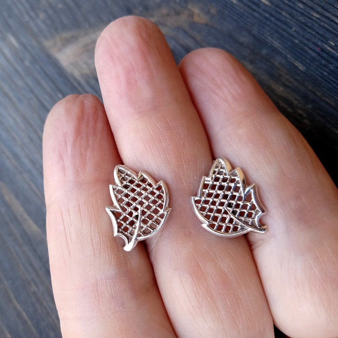 Vintage Silver Floral Earringssilver Earrings Vintage Leaves/vintage