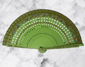XL Victorian Antique French Fan, Antique Black Hand Fan