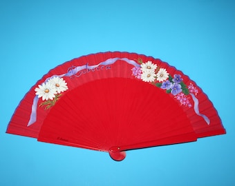 Spanish hand fan with name or monogram, Hand fan, Personalized fan, Custom fan, Made to order, Free shipping, Folding fan