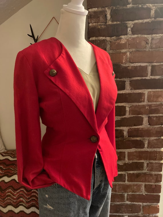 Vintage 80's Red Power Blazer - image 6