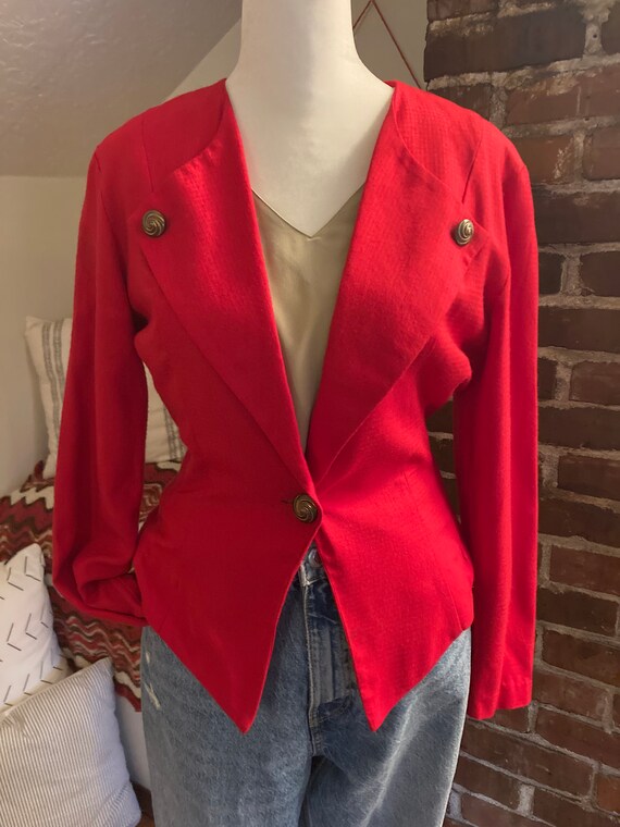 Vintage 80's Red Power Blazer - image 5