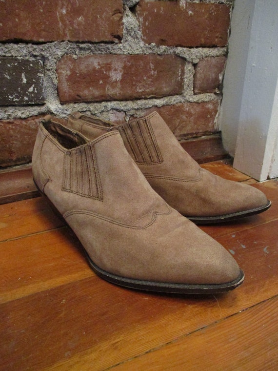 Vintage Women's Suede Western Cowboy Ankle Boots Gem