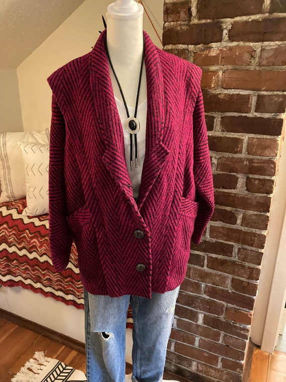 1980's Magenta & Stripes Coat