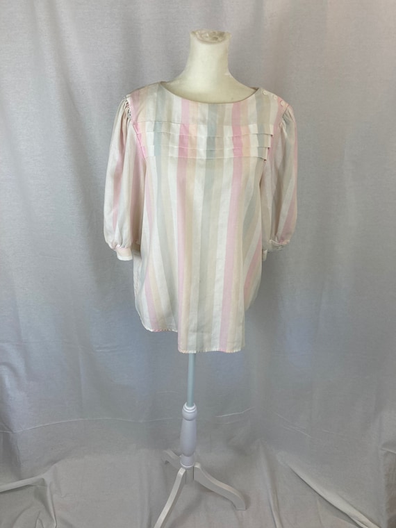 80's Pastel Summer Blouse