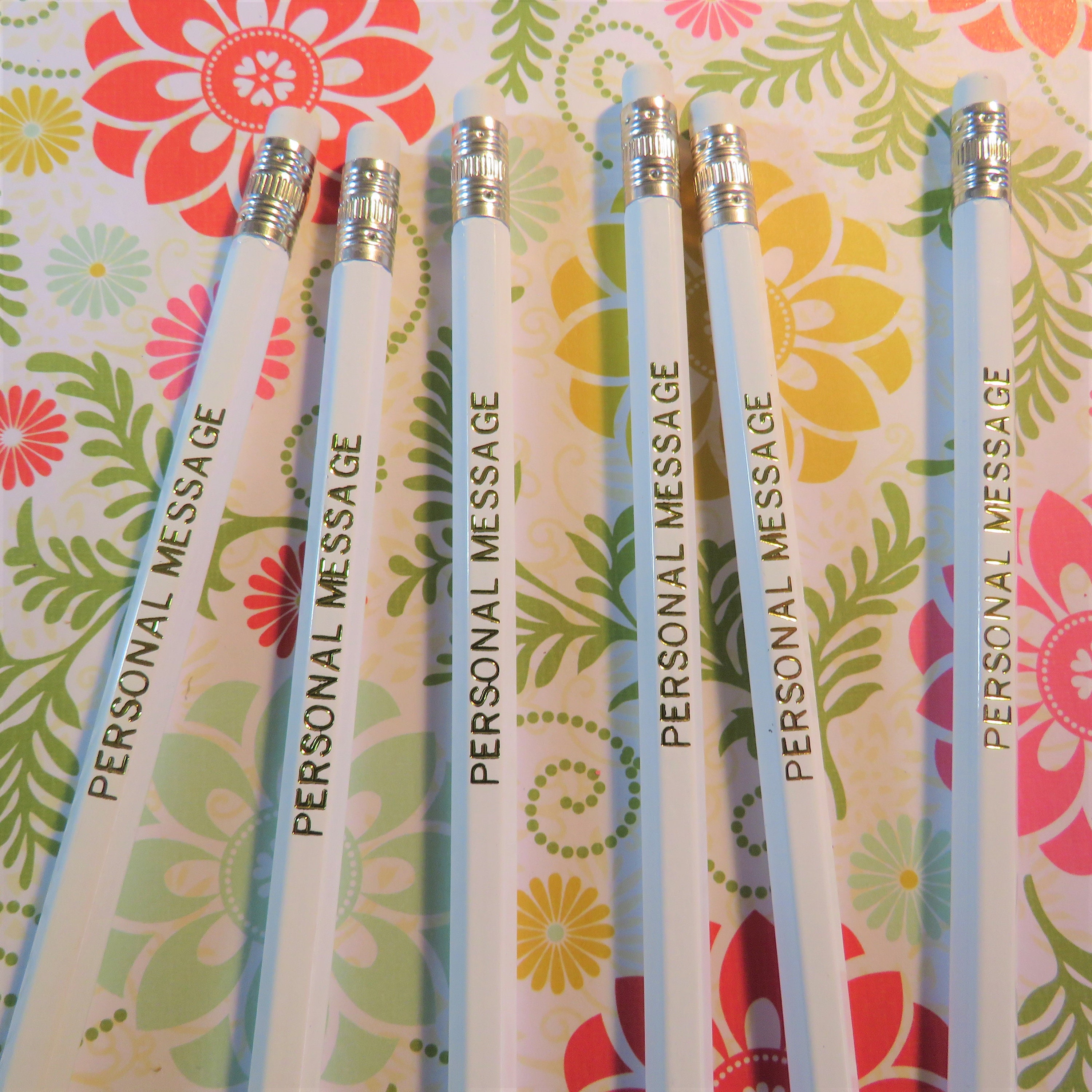 24 Turquoise Hexagon Personalized Pencils – Unbranded USA Made