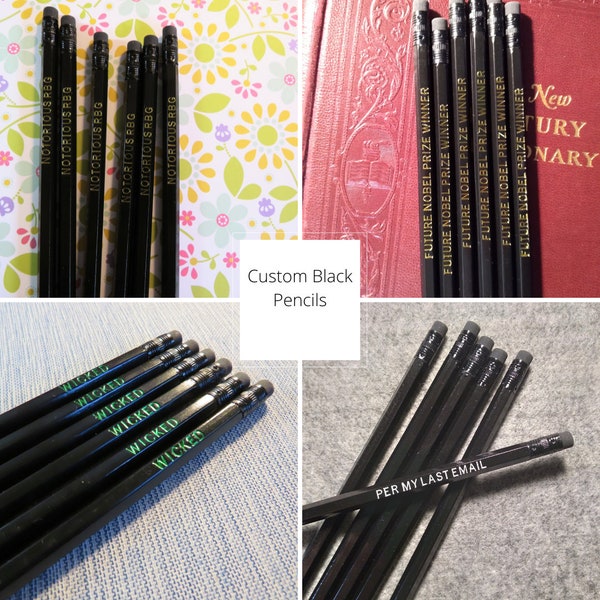 Personalized Custom Black 2HB Hexagon Pencils, Back To School Supplies