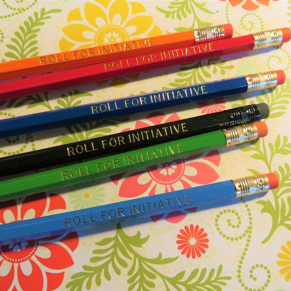 Roll for Initiative Six 2HB Pencil Set, DND Pencils