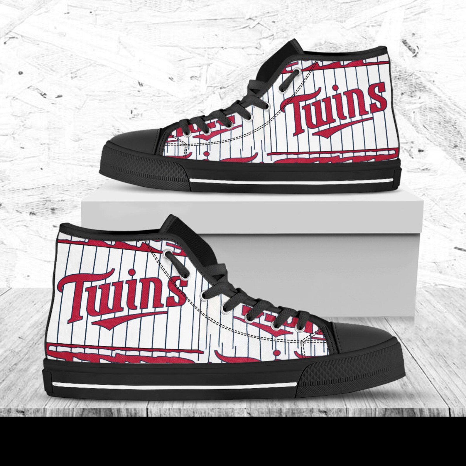 Minnesota Twins Hightops Sport Shoes Baseball Custom Shoes