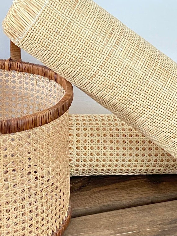 36 Wide Semi-Bleached Rattan Square Cane Webbing Radio Mesh Caning