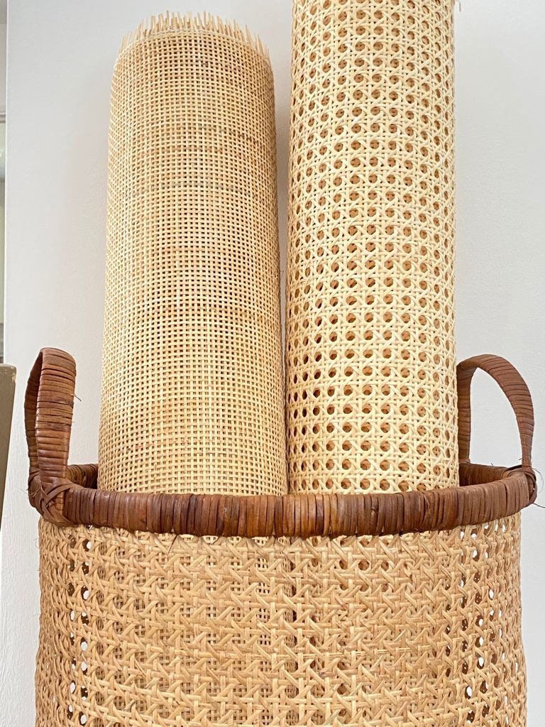 18 Width Square Rattan Cane Webbing Roll 12 Feet for Caning Projects Fine  Radio Net Mesh Pre Woven Open Rattan Fabric Furniture Woven Rattan Sheet