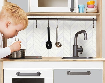 Autocollants IKEA DUKTIG Cuisine pour enfants Cuisine de jeux Film adhésif autocollant autocollants Tuiles (Meubles non inclus) Gris IKK-K712