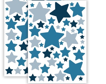 Sternen Set Wandtattoo für Babyzimmer V281 Aufkleber Sticker Himmel Sternchen Wandaufkleber Kinderzimmer | BLAU