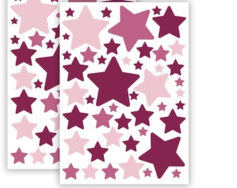 Star Set Wall Decal for Baby Room V281 Sticker Sticker Sky Star Wall Sticker Children's Room | PINK