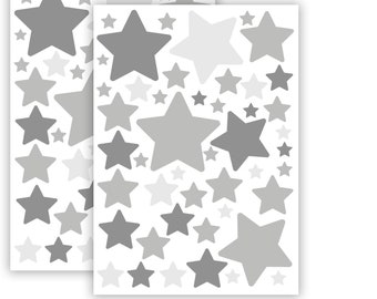 Star Set Wall Decal for Baby Room V281 Sticker Sticker Sky Star Wall Sticker Children's Room | GREY