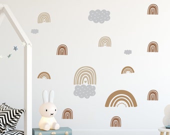 Rainbow & Clouds Wall Sticker | 4x DIN A4 | STICKER Kindergarten | Wall stickers children's room rainbows wall stickers cloud