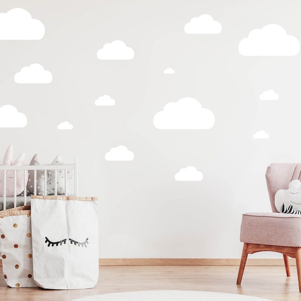 Wolken Set Wandtattoo für Babyzimmer Aufkleber Sticker Himmel Wölkchen Wandaufkleber Kinderzimmer in verschiedenen Farben