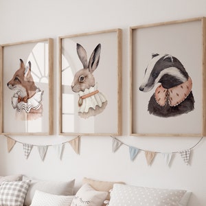 Wandbild 3er Set Premium P774 / Royal Forest / Kinderzimmer Poster Deko Wandbilder Bilder