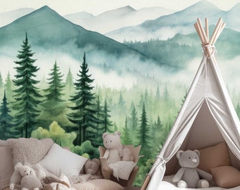 Fir forest wallpaper for the children's room photo wallpaper wall sticker children's wallpaper forest baby room TP157