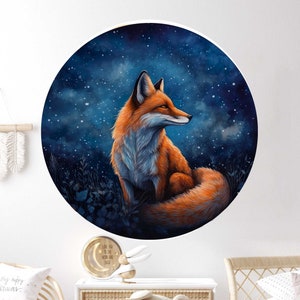Fox wall sticker children&#39;s room baby room wall sticker sticker moon round V416