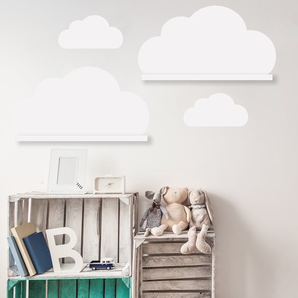 Clouds Set Wall Sticker Suitable for IKEA Ribba MOSSLANDA Picture bar for baby room Children's shelves (furniture NOT included) Sticker Sticker