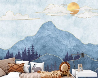 Mountains Wallpaper Wall Sticker Mural Nursery Kids Room Decor Decoration Babyroom TP155