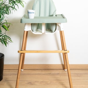 Reposapiés de silla alta compatible con Ikea Antilop - Reposapiés de madera  de bambú Accesorios para sillas altas, bordes suavizados, altura ajustable  y metal antideslizante