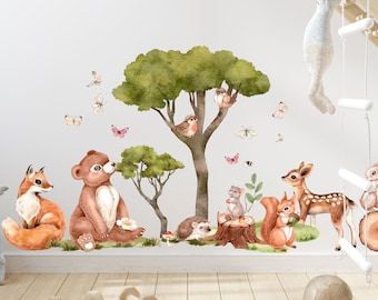 Wall sticker children's room forest animals wall sticker sticker baby room V408