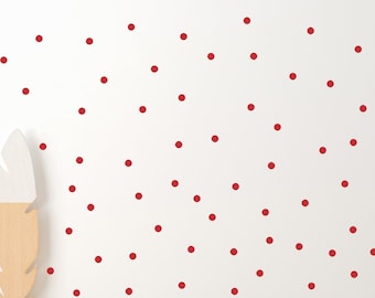 Points Set 108 Pieces Wall Decal for Baby Room V293 Sticker Sticker Circle Wall Sticker Children's Room Circles Dots Adhesive Dots | Red