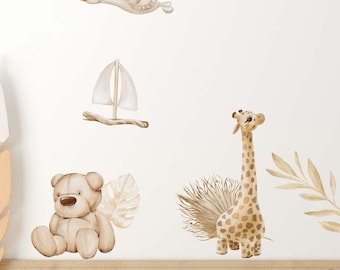 Boho wall sticker children's room V353 wall sticker sticker with giraffe teddy bear baby room