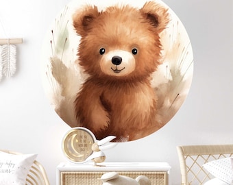Teddy Bear Wall Sticker Children's Room Wall Sticker Sticker Teddy Bear Round V434