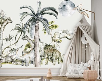 Dinosaur Wallpaper Wall Sticker Stickers Nursery Mural Kids Room Decor Decoration Baby Dino TP102