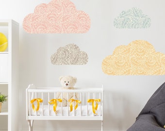 Clouds Set Wall Sticker V285 Suitable for IKEA Ribba MOSSLANDA Picture Ledge Baby Room Children's Shelves (Furniture NOT included) Sticker Vintage
