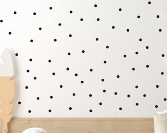 Dots Lot de 108 Stickers Muraux pour Chambres de Bébé V293 Sticker Cercle Stickers Muraux Nursery Circles Dots Glue Dots | NOIR