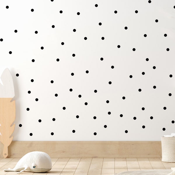 Dots Lot de 108 Stickers Muraux pour Chambres de Bébé V293 Sticker Cercle Stickers Muraux Nursery Circles Dots Glue Dots | NOIR