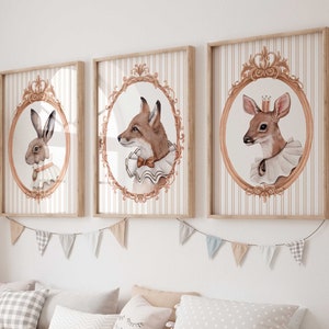 Wandbild 3er Set Premium P773 / Royal Forest / Kinderzimmer Deko Wandbilder Bilder Poster