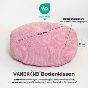 Corduroy vloerkussen rond voor kinderen corduroy fluwelen zitkussen XL kussen ALTROSA