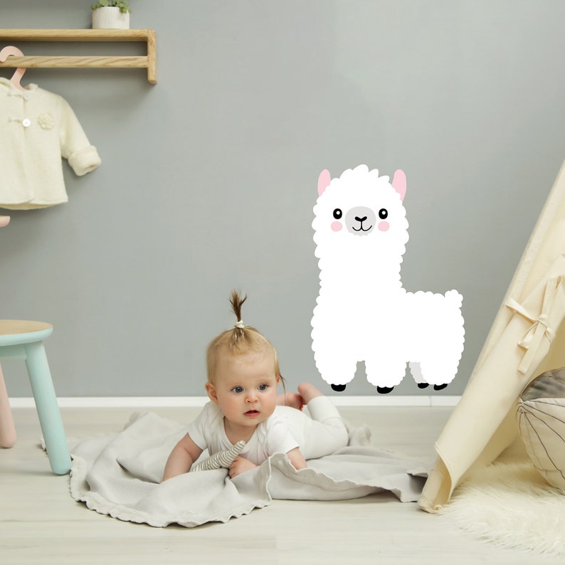 Baby LAMA Wall Sticker V102 Wall Sticker Decal Nursery Baby Room Animals Cute Alpaca Paka - available in many sizes image 3