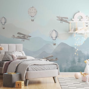 Carta da parati Sky Adventure per la cameretta dei bambini Carta da parati fotografica Adesivo da parete Carta da parati per bambini Sky Adventure Baby Room TP228
