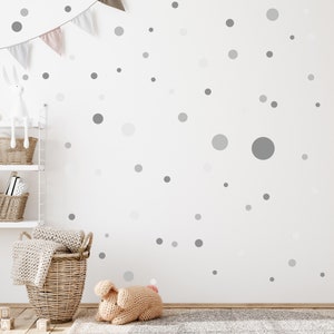 Circle Set 120pcs Wall Decal for Baby Room V283 Sticker Sticker Circle Wall Sticker Children&#39;s Room Dots Dots Adhesive Dots | GREY