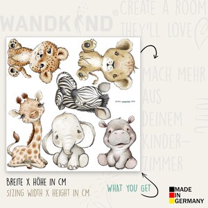 Safari Wall Decal Nursery Baby Giraffe Lion Elephant Hippo Leopard ...