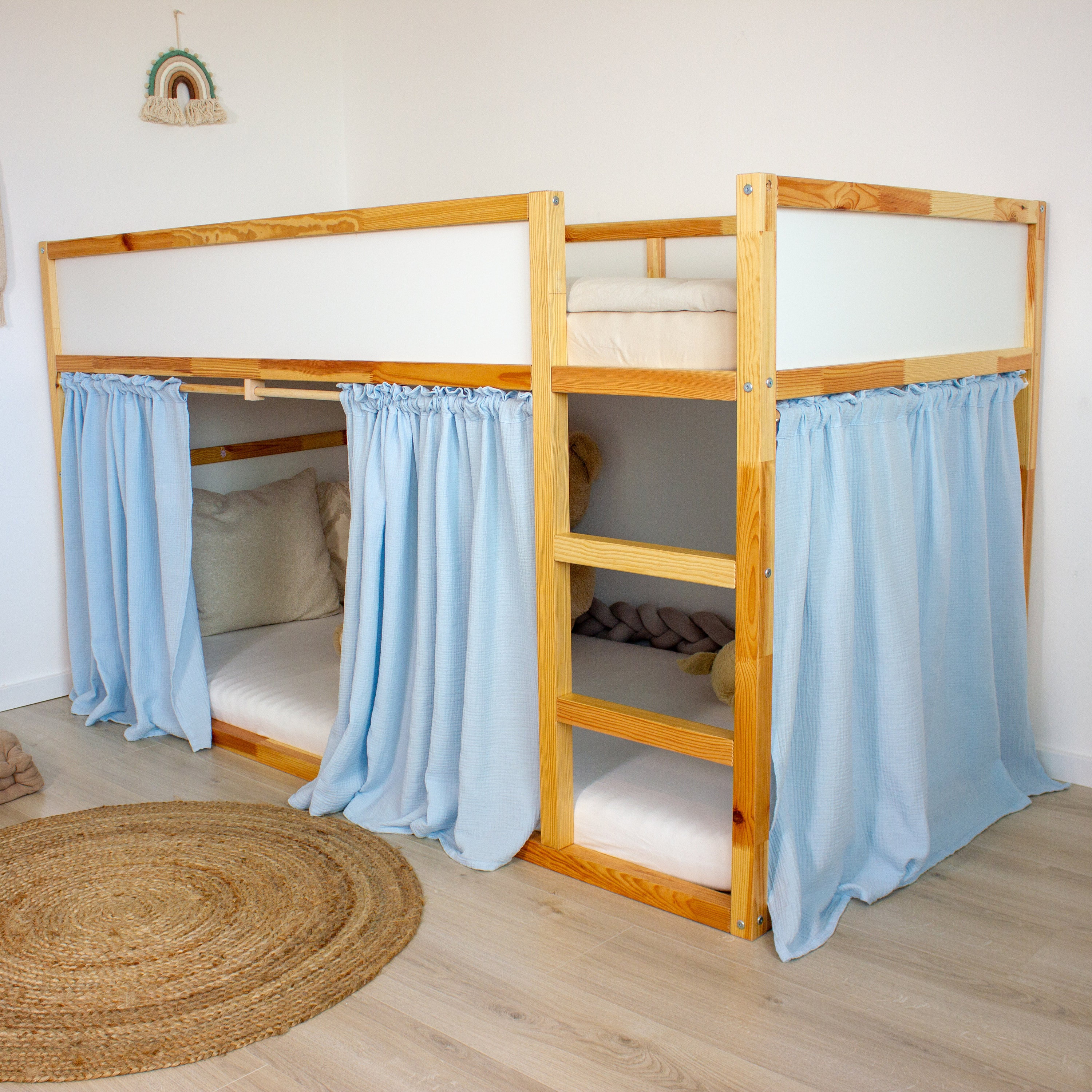 IDIMEX Rideau de lit LIAN en Mousseline 100% Coton 125 x