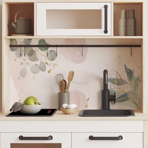 Sticker IKEA DUKTIG children&#39;s kitchen play kitchen adhesive film furniture film sticker children&#39;s room (without furniture) abstract flowers IKK-V713