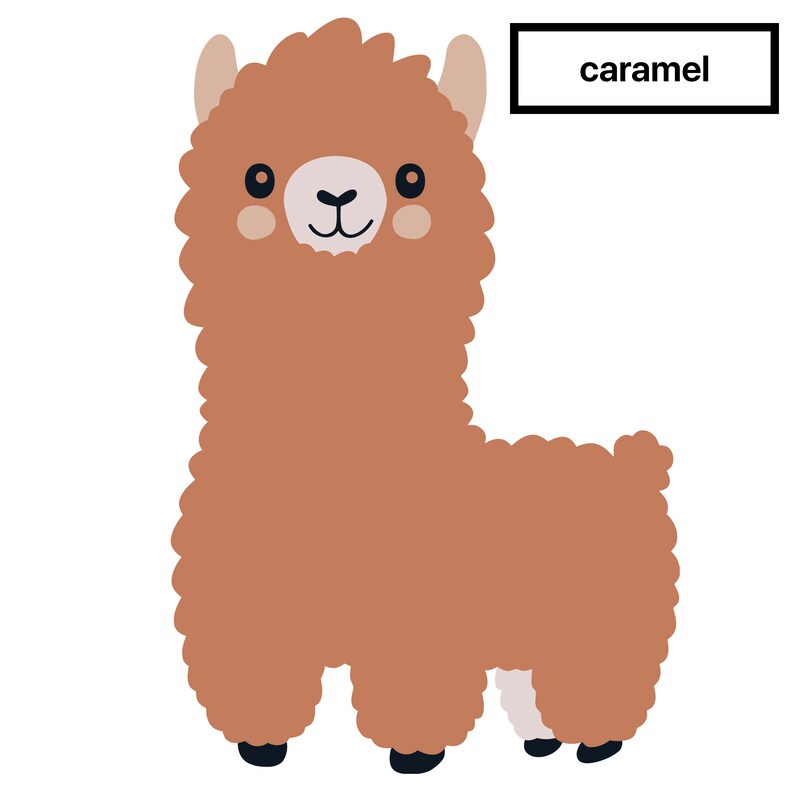 Baby LAMA Wall Sticker V102 Wall Sticker Decal Nursery Baby Room Animals Cute Alpaca Paka - available in many sizes Caramel