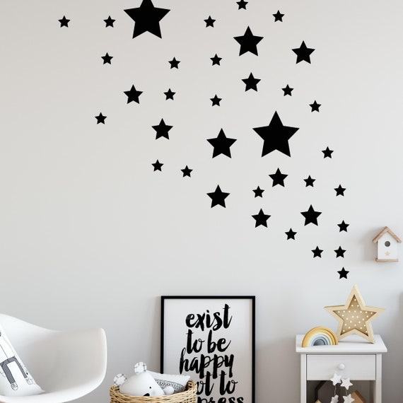 Set di stelle adesivo da parete per la cameretta dei bambini adesivi da  parete stelle del cielo per la cameretta dei bambini in diversi colori 36  pezzi -  Italia